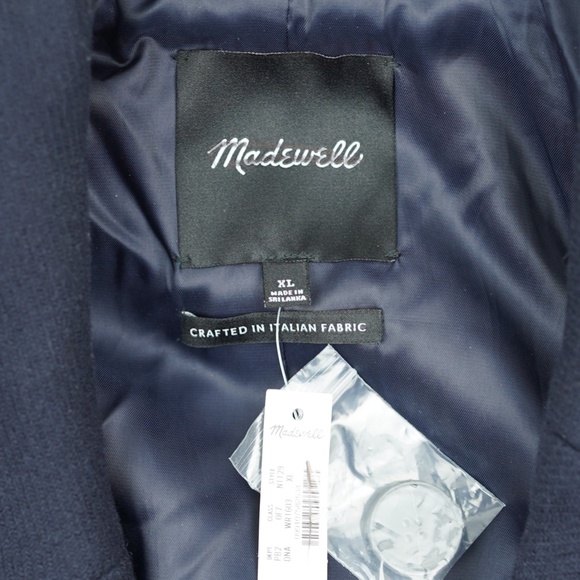 New MADEWELL Size XL Oversized-Collar Peacoat in Insuluxe Fabric Navy NT129 - Picture 7 of 7